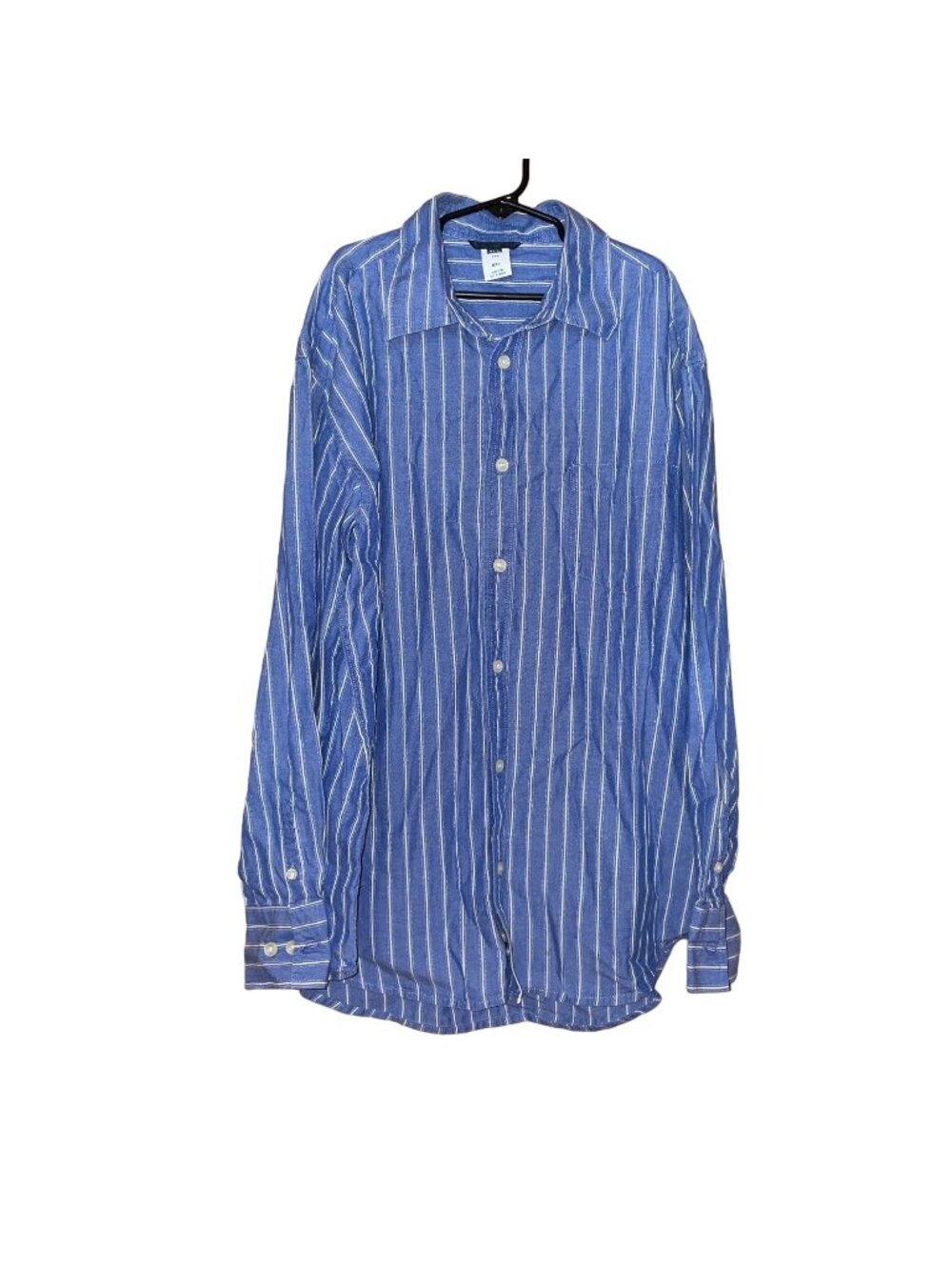 Gap Kids button Down Stripe Blue White Size XXL 100% Cotton